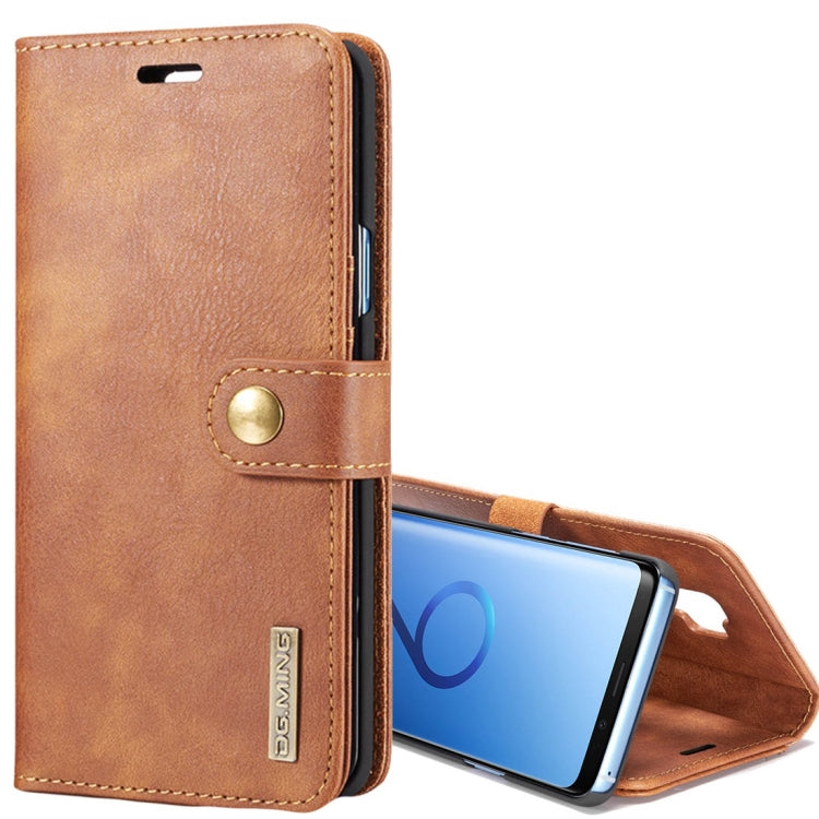 DG.MING for Galaxy S9+ Crazy Horse Texture Horizontal Flip Detachable Magnetic Protective Case with Holder & Card Slots & Wallet(Brown) - Galaxy Phone Cases by DG.MING | Online Shopping UK | buy2fix