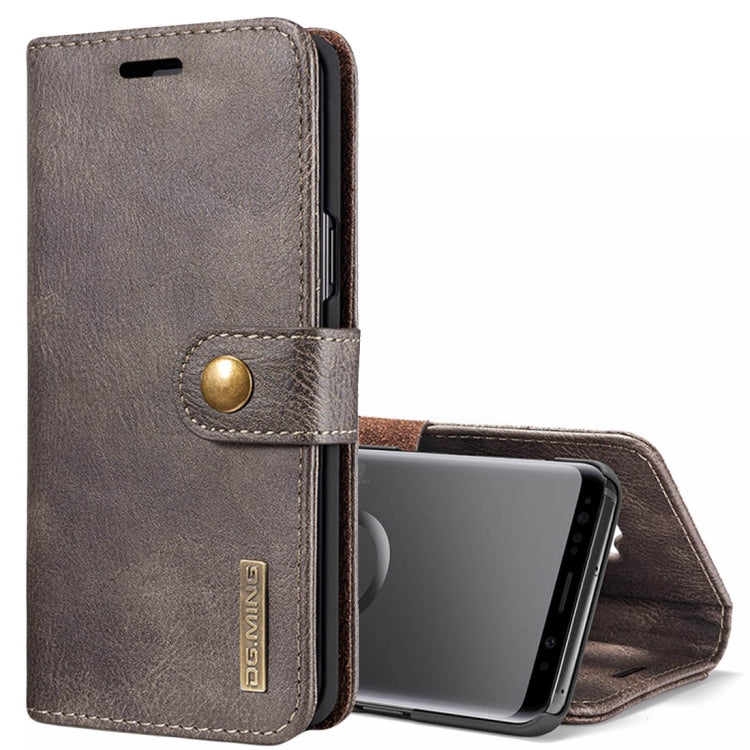 DG.MING for Galaxy S9 Crazy Horse Texture Horizontal Flip Detachable Magnetic Protective Case with Holder & Card Slots & Wallet(Grey) - Galaxy Phone Cases by DG.MING | Online Shopping UK | buy2fix