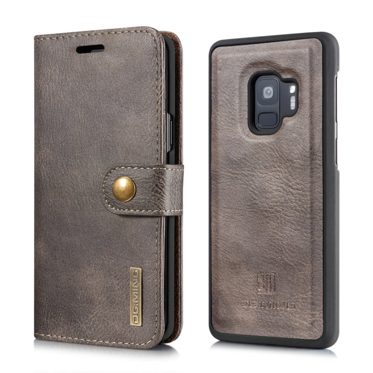 DG.MING for Galaxy S9 Crazy Horse Texture Horizontal Flip Detachable Magnetic Protective Case with Holder & Card Slots & Wallet(Grey) - Galaxy Phone Cases by DG.MING | Online Shopping UK | buy2fix