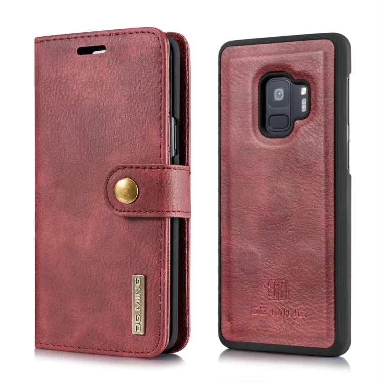 DG.MING for Galaxy S9 Crazy Horse Texture Horizontal Flip Detachable Magnetic Protective Case with Holder & Card Slots & Wallet(Red) - Galaxy Phone Cases by DG.MING | Online Shopping UK | buy2fix