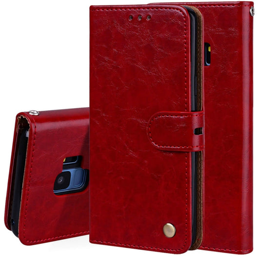 For Galaxy S9 Oil Wax Texture Horizontal Flip Leather Case with Holder & Card Slots & Wallet(Red) by buy2fix