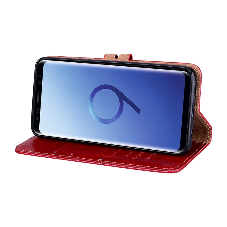 For Galaxy S9 Oil Wax Texture Horizontal Flip Leather Case with Holder & Card Slots & Wallet(Red) by buy2fix
