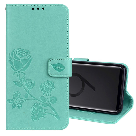 Rose Embossed Horizontal Flip Environmental PU Leather Case with Holder & Card Slots & Wallet for Galaxy S9+(Green) by buy2fix