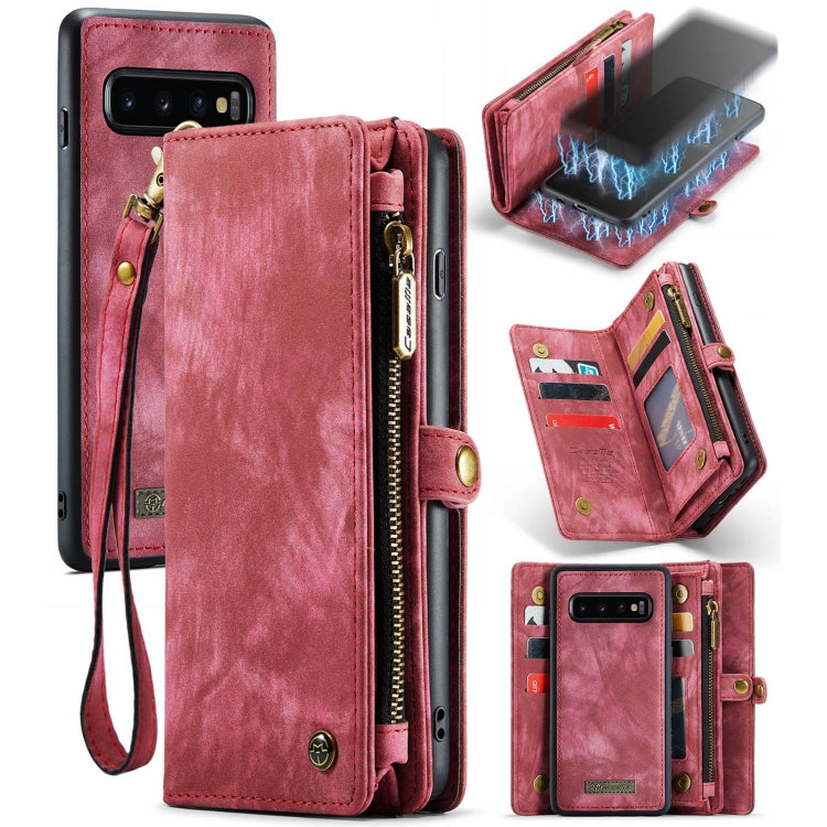 For Samsung Galaxy S10 CaseMe-008 Detachable Multifunctional Flip Leather Phone Case(Red) - Galaxy Phone Cases by CaseMe | Online Shopping UK | buy2fix