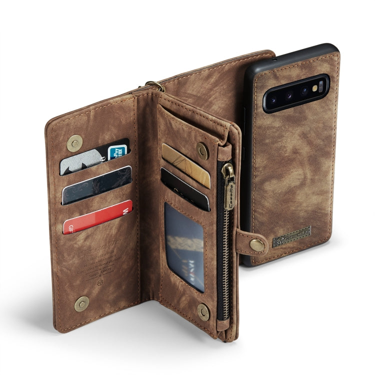 For Samsung Galaxy S10 CaseMe-008 Detachable Multifunctional Flip Leather Phone Case(Brown) - Galaxy Phone Cases by CaseMe | Online Shopping UK | buy2fix