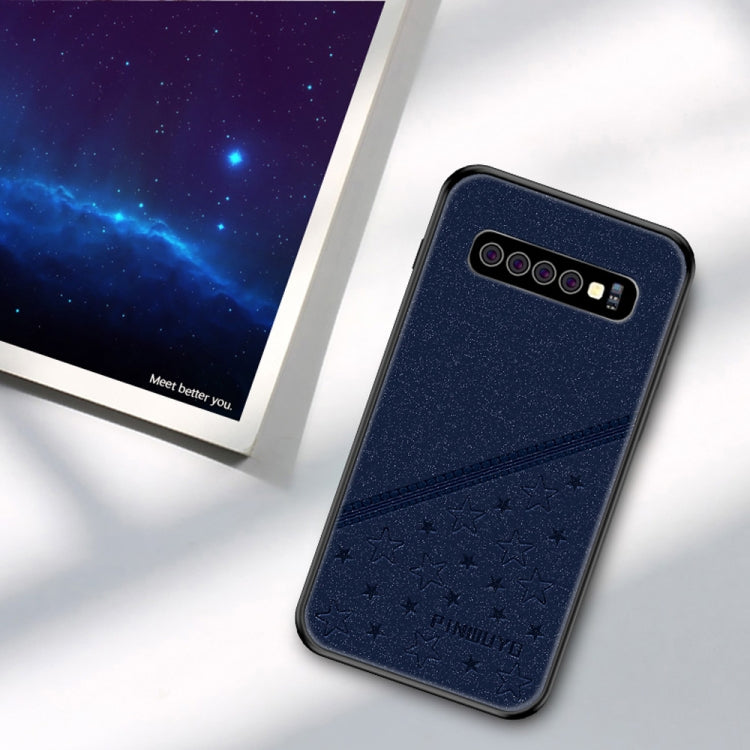 PINWUYO Full Coverage Waterproof Shockproof PC+TPU+PU Case for Galaxy S10+ (Blue) - Galaxy Phone Cases by PINWUYO | Online Shopping UK | buy2fix