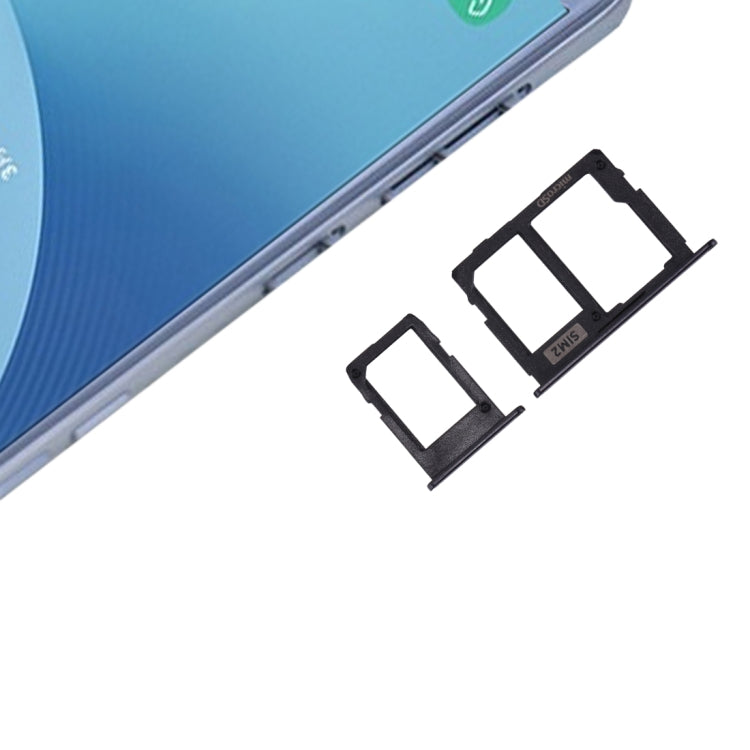 SIM Card Tray + Micro SD Card Tray for Galaxy J3 (2017) Single SIM / J330 & J5 (2017) Single SIM / J530 & J7 (2017) Single SIM / J730 (Black) - Card Tray by buy2fix | Online Shopping UK | buy2fix
