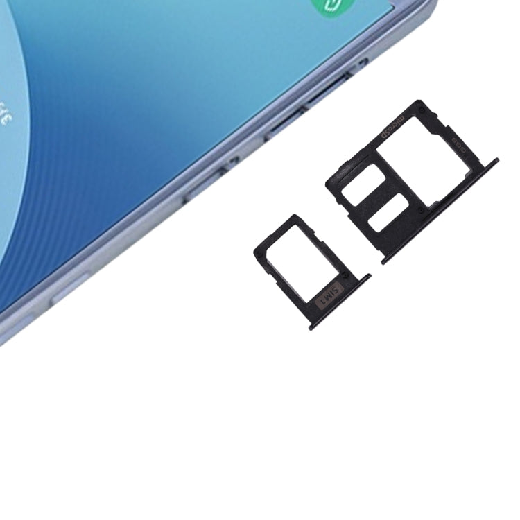 SIM Card Tray + Micro SD Card Tray for Galaxy J3 (2017) Single SIM / J330 & J5 (2017) Single SIM / J530 & J7 (2017) Single SIM / J730 (Black) - Card Tray by buy2fix | Online Shopping UK | buy2fix