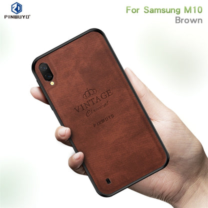 PINWUYO Shockproof Waterproof Full Coverage PC + TPU + Skin Protective Case for Galaxy M10 (Brown) - Galaxy Phone Cases by PINWUYO | Online Shopping UK | buy2fix