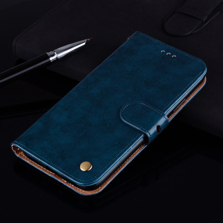 For Galaxy S8 Business Style Oil Wax Texture Horizontal Flip Leather Case with Holder & Card Slots & Wallet(Blue) by buy2fix
