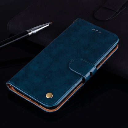 For Galaxy S8 Business Style Oil Wax Texture Horizontal Flip Leather Case with Holder & Card Slots & Wallet(Blue) by buy2fix