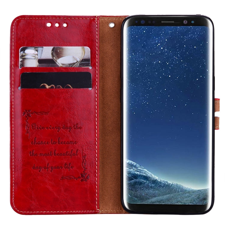For Galaxy S8 Business Style Oil Wax Texture Horizontal Flip Leather Case with Holder & Card Slots & Wallet(Red) by buy2fix