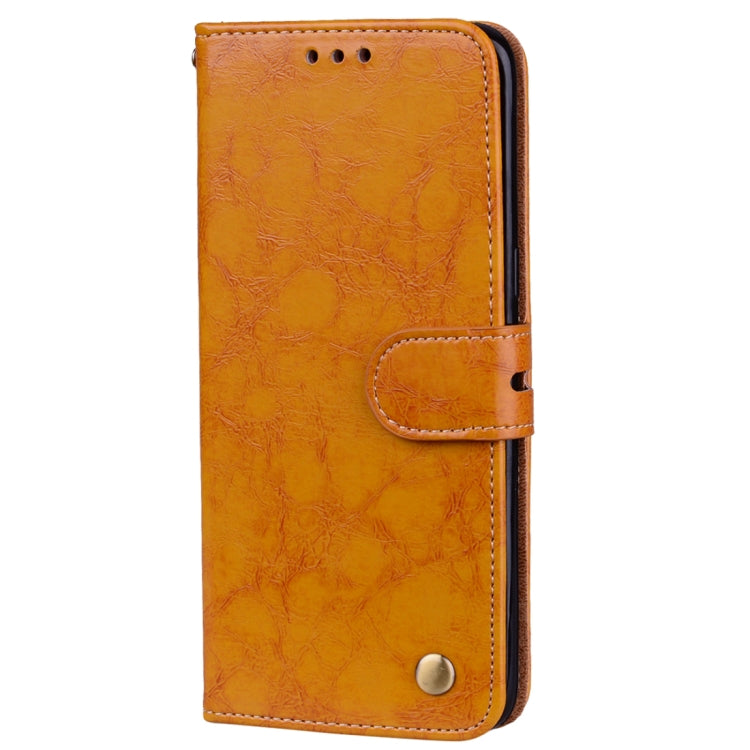 For Galaxy S8 Business Style Oil Wax Texture Horizontal Flip Leather Case with Holder & Card Slots & Wallet(Yellow) by buy2fix