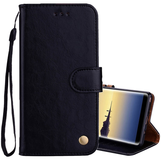 For Samsung Galaxy Note 8 Business Style Oil Wax Texture Horizontal Flip Leather Case with Holder & Card Slots & Wallet(Black) by buy2fix