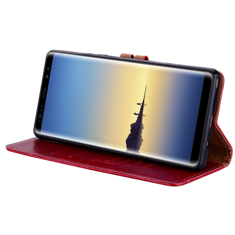 For Samsung Galaxy Note 8 Business Style Oil Wax Texture Horizontal Flip Leather Case with Holder & Card Slots & Wallet(Red) by buy2fix
