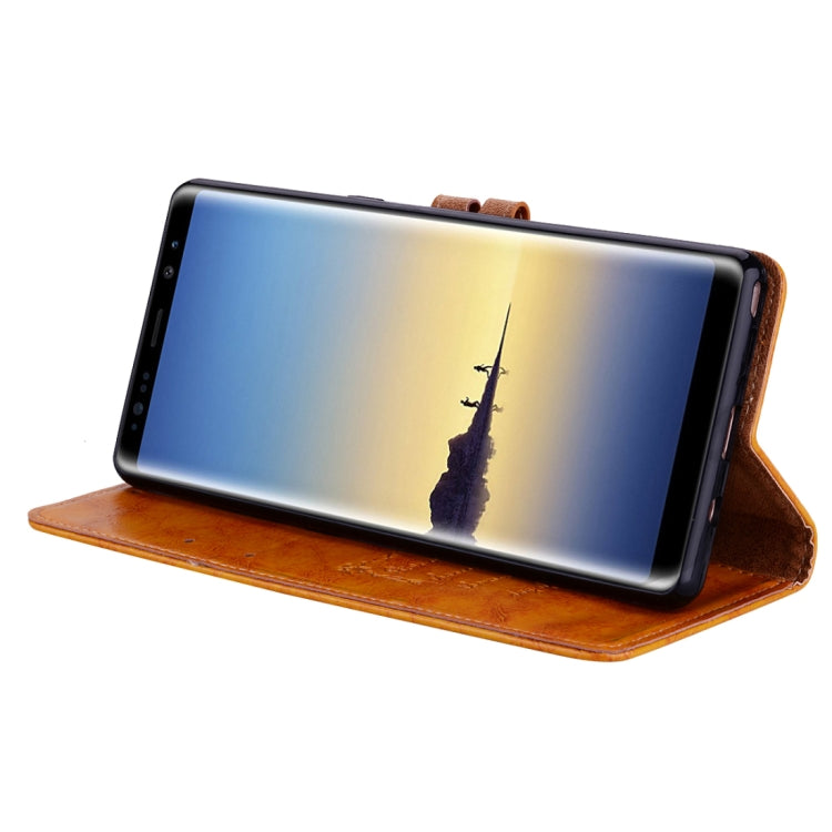 For Samsung Galaxy Note 8 Business Style Oil Wax Texture Horizontal Flip Leather Case with Holder & Card Slots & Wallet(Yellow) by buy2fix