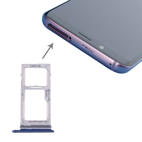 For Galaxy S9+ / S9 SIM & SIM / Micro SD Card Tray(Blue)