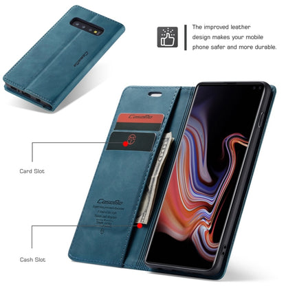 CaseMe-013 Multifunctional Retro Frosted Horizontal Flip Leather Case for Galaxy S10 Plus, with Card Slot & Holder & Wallet (Blue) by CaseMe