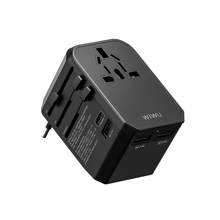 WIWU UA304 45W Multifunction World Travel Adapter Quick Charger with 4 International Plug & 3xUSB Port & Type-C Port - USB Charger by WIWU | Online Shopping UK | buy2fix