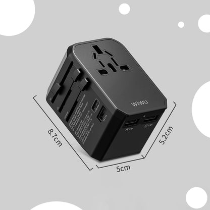 WIWU UA304 45W Multifunction World Travel Adapter Quick Charger with 4 International Plug & 3xUSB Port & Type-C Port - USB Charger by WIWU | Online Shopping UK | buy2fix