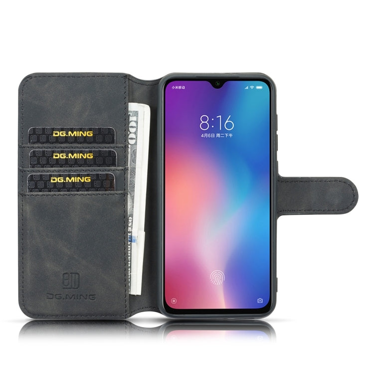 DG.MING Retro Oil Side Horizontal Flip Case for Galaxy A50, with Holder & Card Slots & Wallet (Black) - Galaxy Phone Cases by DG.MING | Online Shopping UK | buy2fix