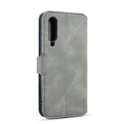 DG.MING Retro Oil Side Horizontal Flip Case for Galaxy A50, with Holder & Card Slots & Wallet (Grey) - Galaxy Phone Cases by DG.MING | Online Shopping UK | buy2fix