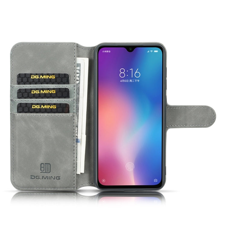 DG.MING Retro Oil Side Horizontal Flip Case for Galaxy A50, with Holder & Card Slots & Wallet (Grey) - Galaxy Phone Cases by DG.MING | Online Shopping UK | buy2fix