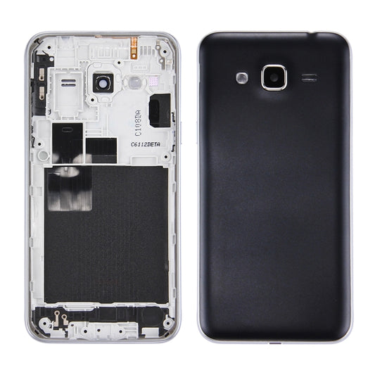 For Galaxy J3 (2016) / J320 Double card version Battery Back Cover + Middle Frame Bezel (Black) - Back Cover by buy2fix | Online Shopping UK | buy2fix