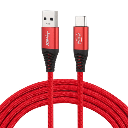 1.2m Nylon Braided Cord USB to Type-C Data Sync Charge Cable with 110 Copper Wires, Support Fast Charging(Red) by buy2fix