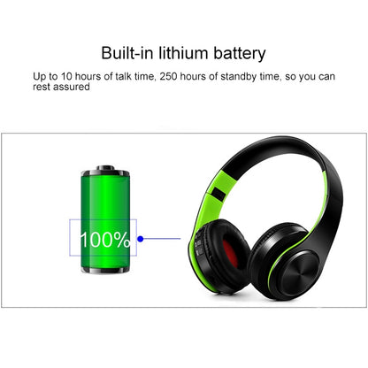 LPT660 Wireless Folding Sports Stereo Music Bluetooth Phones Earphones Support TF Card (Green) - Headset & Headphone by buy2fix | Online Shopping UK | buy2fix