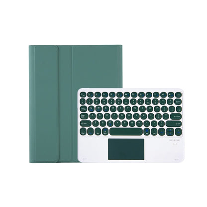 For iPad 11 2025 / 10th Gen 10.9 2022 YA10B-A Lambskin Texture Bluetooth Touch Keyboard Leather Tablet Case with Pen Slot (Dark Green) by buy2fix