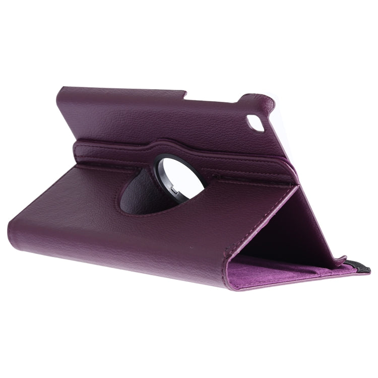 Litchi Texture Horizontal Flip 360 Degrees Rotation Leather Case for Galaxy Tab A 8 (2019) / P200 / P205, with Holder (Purple) - Tab A 8.0 & S Pen (2019) P200/P205 by buy2fix | Online Shopping UK | buy2fix