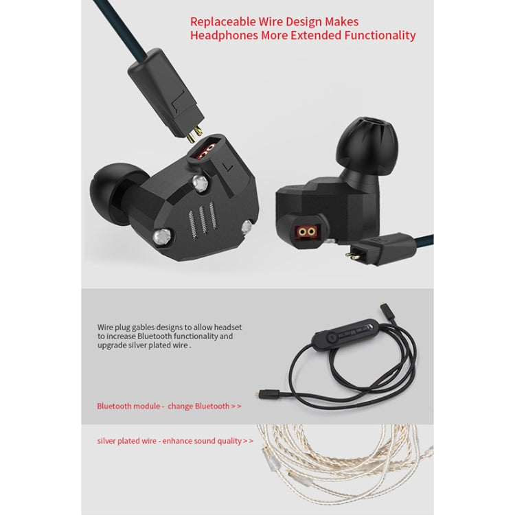 KZ ZS6 3.5mm Plug Hanging Ear Sports Design In-Ear Style Wire Control Earphone, Cable Length: 1.2m(Black) - In Ear Wired Earphone by KZ | Online Shopping UK | buy2fix