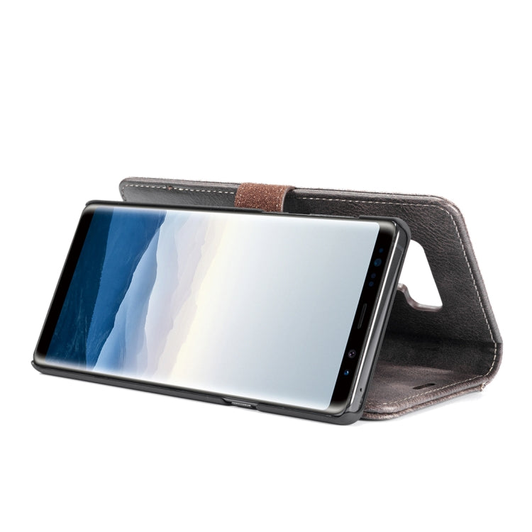 DG.MING Crazy Horse Texture Flip Detachable Magnetic Leather Case for Galaxy Note 9, with Holder & Card Slots & Wallet(Grey) - Galaxy Phone Cases by DG.MING | Online Shopping UK | buy2fix