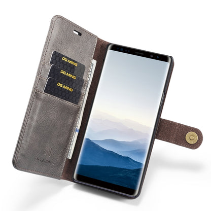 DG.MING Crazy Horse Texture Flip Detachable Magnetic Leather Case for Galaxy Note 9, with Holder & Card Slots & Wallet(Grey) - Galaxy Phone Cases by DG.MING | Online Shopping UK | buy2fix