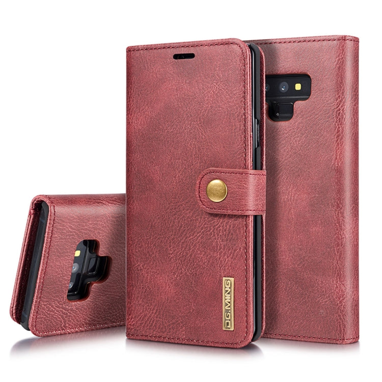 DG.MING Crazy Horse Texture Flip Detachable Magnetic Leather Case for Galaxy Note 9, with Holder & Card Slots & Wallet(Red) - Galaxy Phone Cases by DG.MING | Online Shopping UK | buy2fix