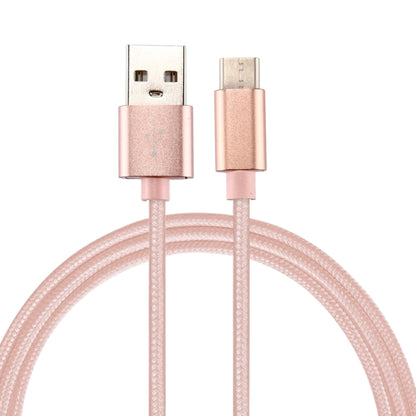 Knit Texture USB to USB-C / Type-C Data Sync Charging Cable, Cable Length: 2m, 3A Output(Rose Gold) - USB-C & Type-C Cable by buy2fix | Online Shopping UK | buy2fix