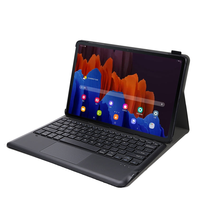 A970-A Splittable Bluetooth Keyboard Leather Tablet Case for Samsung Galaxy Tab S8+ / S7 FE T730 / S7+ T970 / T975, with Touchpad & Holder(Gold) by buy2fix