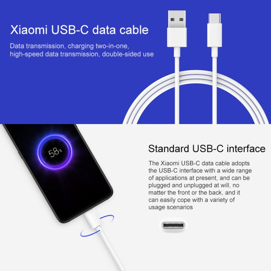 Original Xiaomi USB to USB-C / Type-C Data Cable Normal Version, Cable Length: 1m (White) by Xiaomi