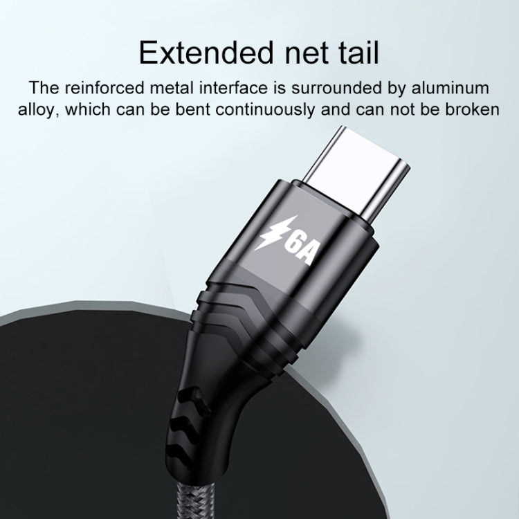 4 in 1 66W 6A USB to 8 Pin + Micro USB + Dual USB-C / Type-C Fast Charging Data Cable, Cable Length: 2m(Grey) - Multifunction Cable by buy2fix | Online Shopping UK | buy2fix
