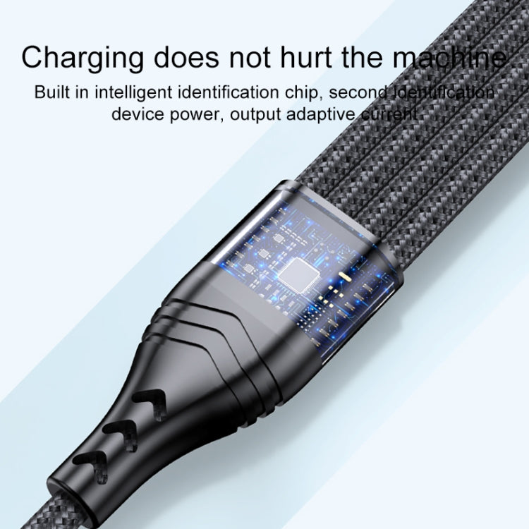 4 in 1 66W 6A USB to 8 Pin + Micro USB + Dual USB-C / Type-C Fast Charging Data Cable, Cable Length: 2m(Grey) - Multifunction Cable by buy2fix | Online Shopping UK | buy2fix