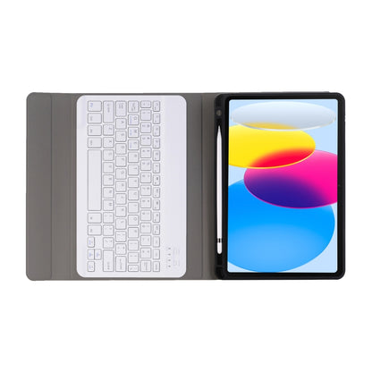 For iPad 11 2025 / 10th Gen 10.9 2022 A10B Lambskin Texture Ultra-thin Bluetooth Keyboard Leather Tablet Case with Pen Slot(Gold) by buy2fix