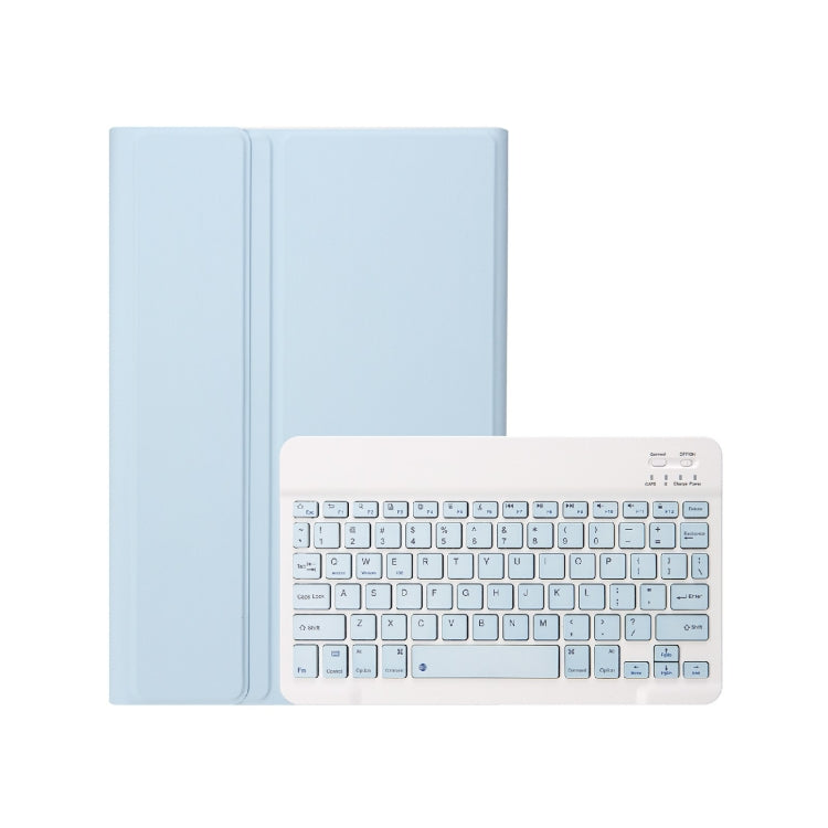 For iPad 11 2025 / 10th Gen 10.9 2022 A10B Lambskin Texture Ultra-thin Bluetooth Keyboard Leather Tablet Case with Pen Slot(Baby Blue) by buy2fix