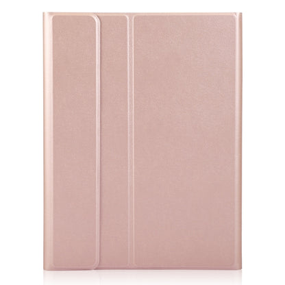 For iPad 11 2025 / 10th Gen 10.9 2022 A10B-A Lambskin Texture Bluetooth Touch Keyboard Leather Tablet Case with Pen Slot(Rose Gold) by buy2fix