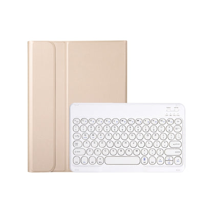 For iPad 11 2025 / 10th Gen 10.9 2022 YA10B Lambskin Texture Bluetooth Keyboard Leather Tablet Case with Pen Slot(Gold) by buy2fix