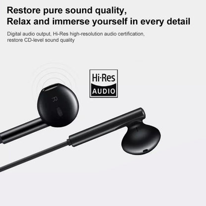 Original Huawei CM33 Type-C Headset Wire Control In-Ear Earphone with Mic for Huawei P20 Series, Mate 10 Series(Black) - Type-C Earphone by Huawei | Online Shopping UK | buy2fix