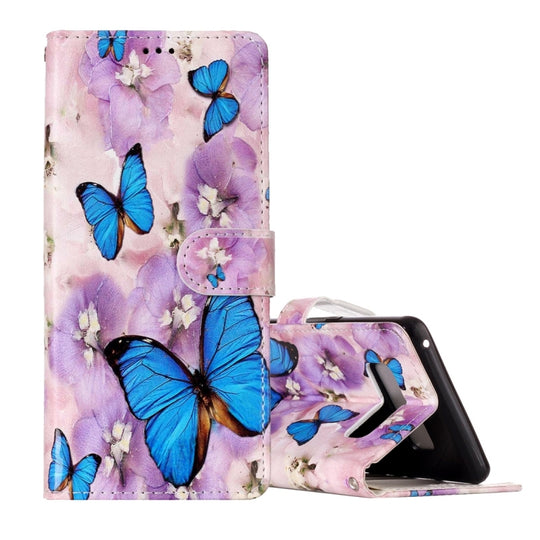 For Galaxy Note 8 Embossed Purple Butterfly Pattern Horizontal Flip Leather Case with Holder & Card Slots & Wallet & Photo Frame