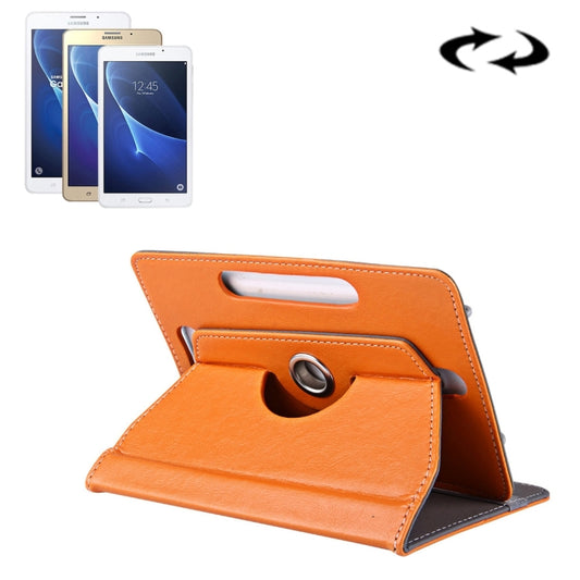 7 inch Tablets Leather Case Crazy Horse Texture 360 Degrees Rotation Protective Case Shell with Holder for Galaxy Tab A 7.0 (2016) / T280 & Tab 4 7.0 / T230 & Tab Q T2558, Colorfly G708, Asus ZenPad 7.0 Z370CG, Huawei MediaPad T1 7.0 / T1-701u(Orange) by buy2fix
