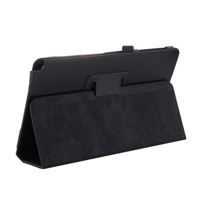 For Galaxy Tab A 10.1 (2016) / P585 Litchi Texture Horizontal Flip Leather Case with Holder(Black) by buy2fix