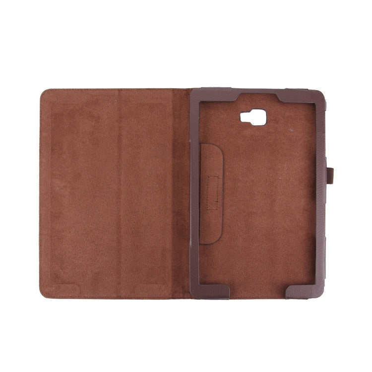 For Galaxy Tab A 10.1 (2016) / P585 Litchi Texture Horizontal Flip Leather Case with Holder(Brown) by buy2fix